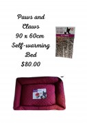 Paws and Claws 90 x 60cm Self warming Bed $80.00